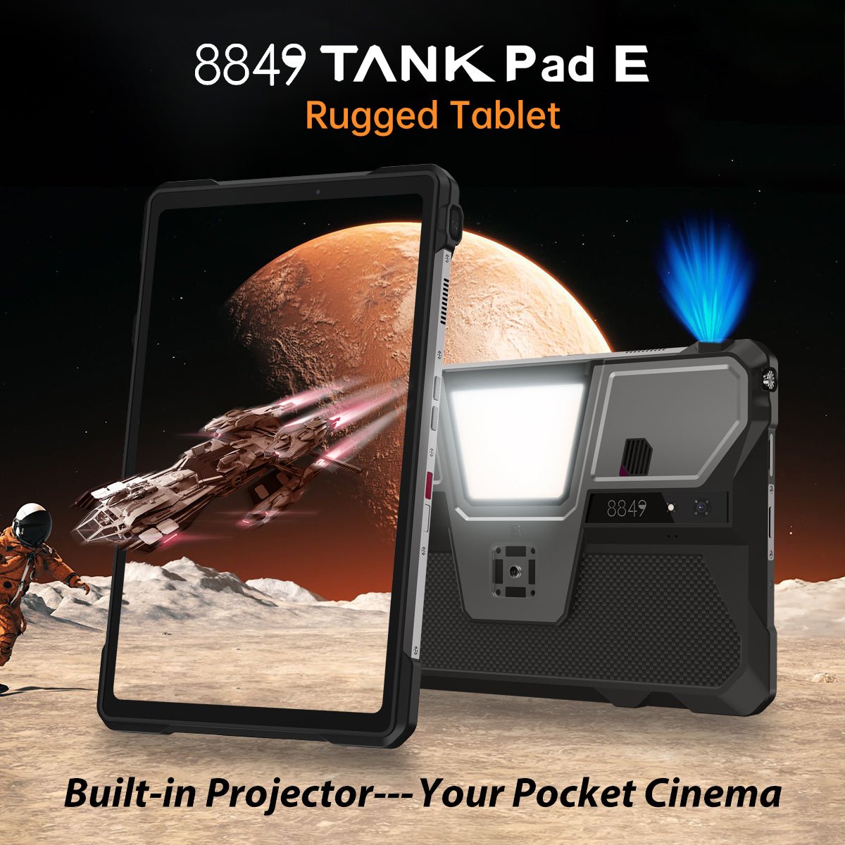 TANK Pad E - The First 4G Rugged Projector Tablet with 21000mAh Big Battery - 8849 Official Store