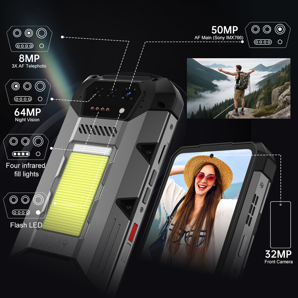 8849 Hike - World's First Rugged Phone with 1200-Lumen 200-Meter Flashlight (Pre-Order) - 8849 Official Store