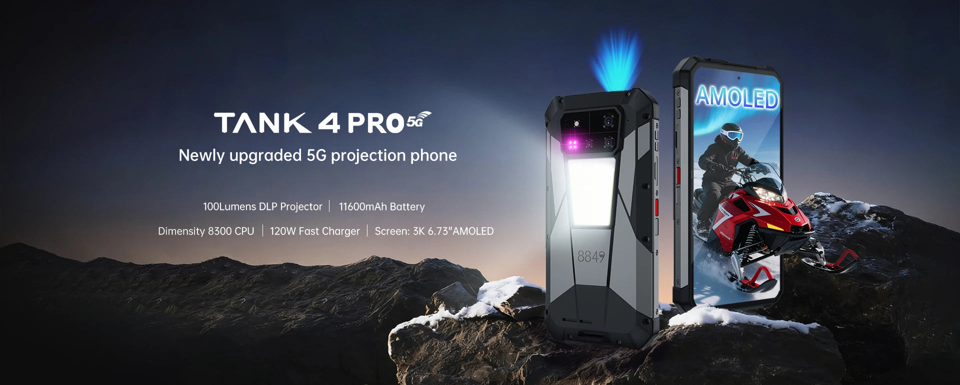 8849 TANK 4 Pro rugged projector phone ,rugged smartphone with projection,waterproof phone for outdoor