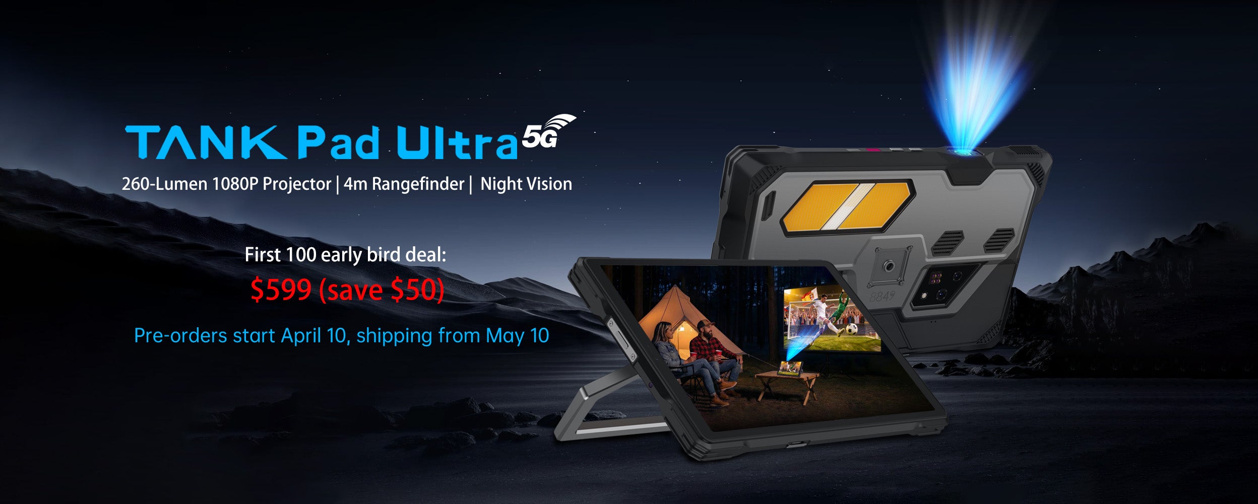 8849 tank pad ultra rugged tablet with 1080P projection and night vision