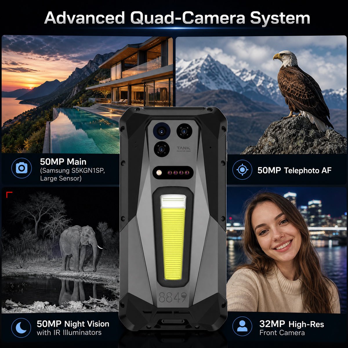 TANK 5 – Ultimate Flagship Rugged Phone with 2K Projector, 3K AMOLED Display, eSIM & 17600mAh Battery - 8849 Official Website