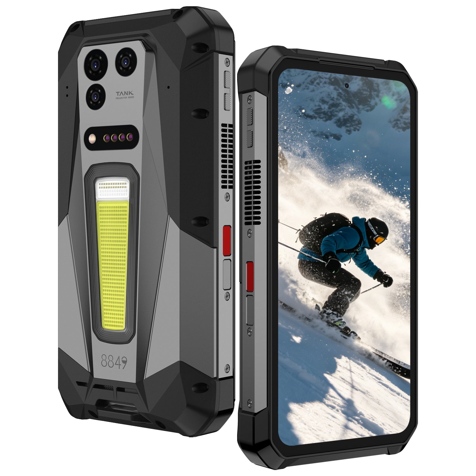 TANK 5 Robust Telefon - Verdens Første 2K Projektor, 9400e Chip, 3K Skærm, 17600mAh Batteri & eSIM