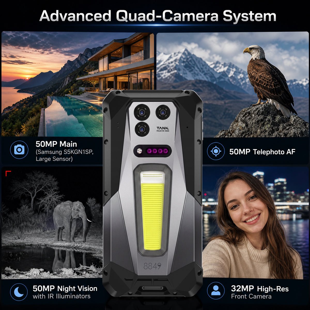 TANK 5 Rugged Phone - World’s First 2K Projector, 9400e Chip, 3K Display, 17600mAh Battery & eSIM - 8849 Official Website