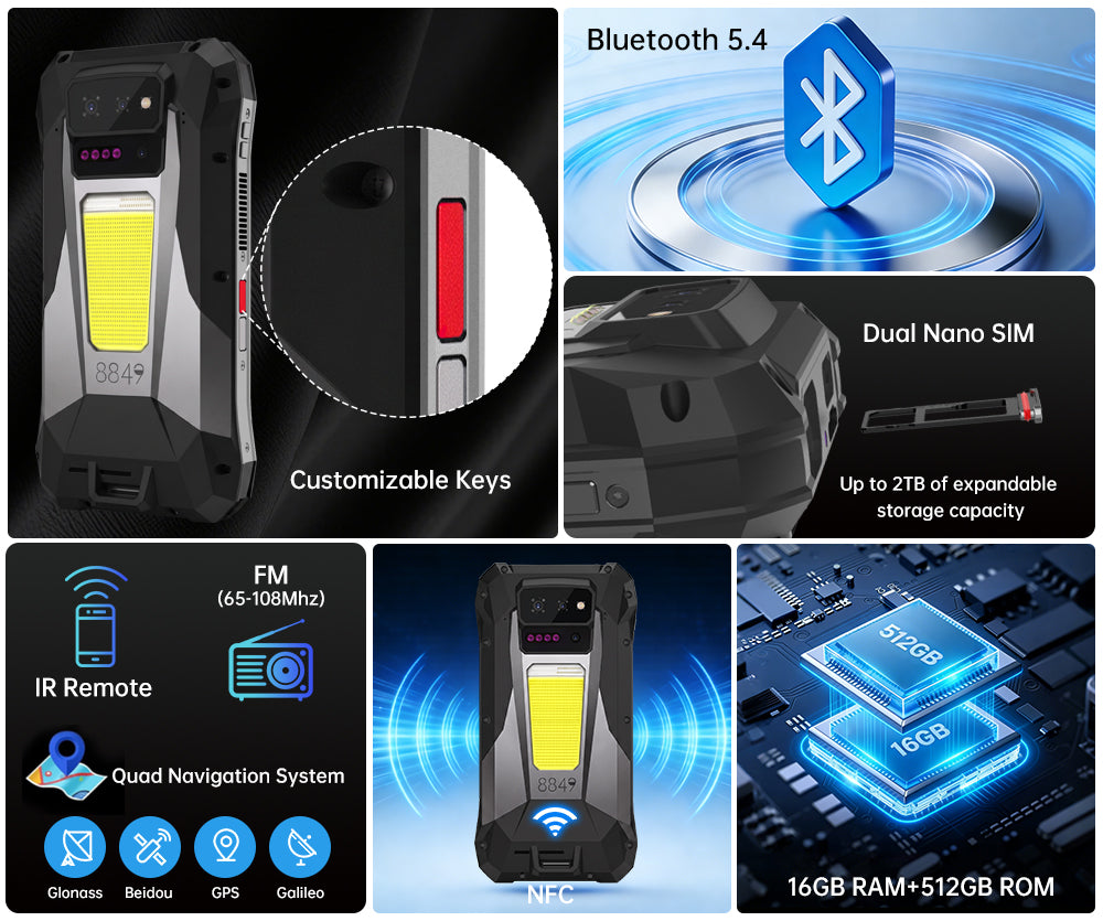 TANK X Rugged Smartphone – 1080P Projector Phone, 64MP Night Vision