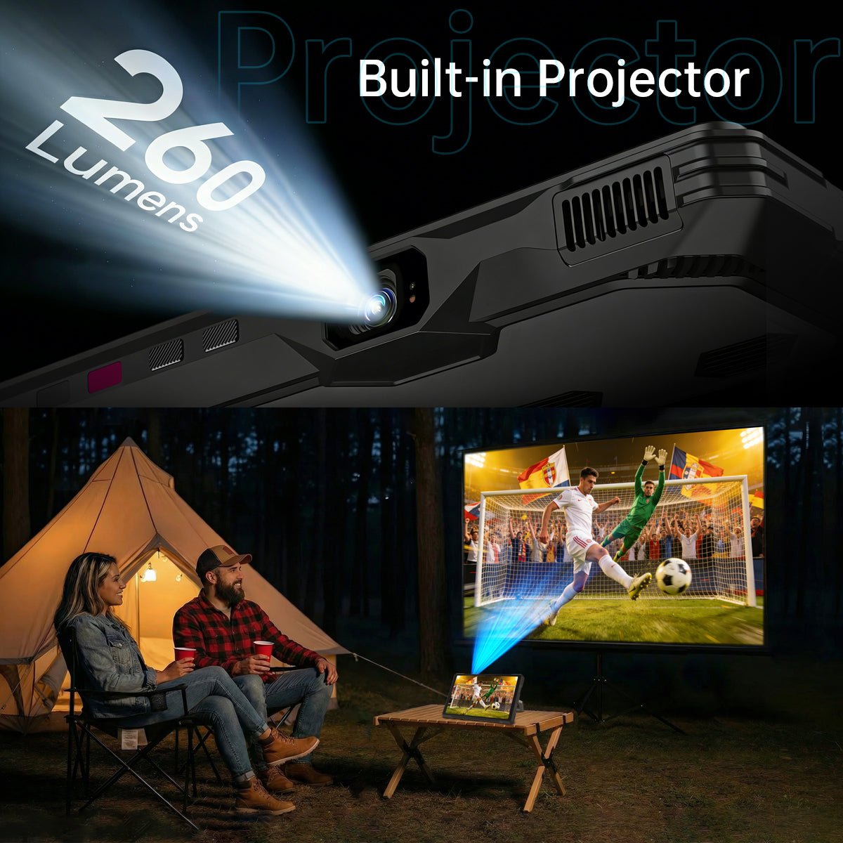 Tank Pad Ultra – World's 1st Rugged Tablet | 260 Lumen 1080P Projector