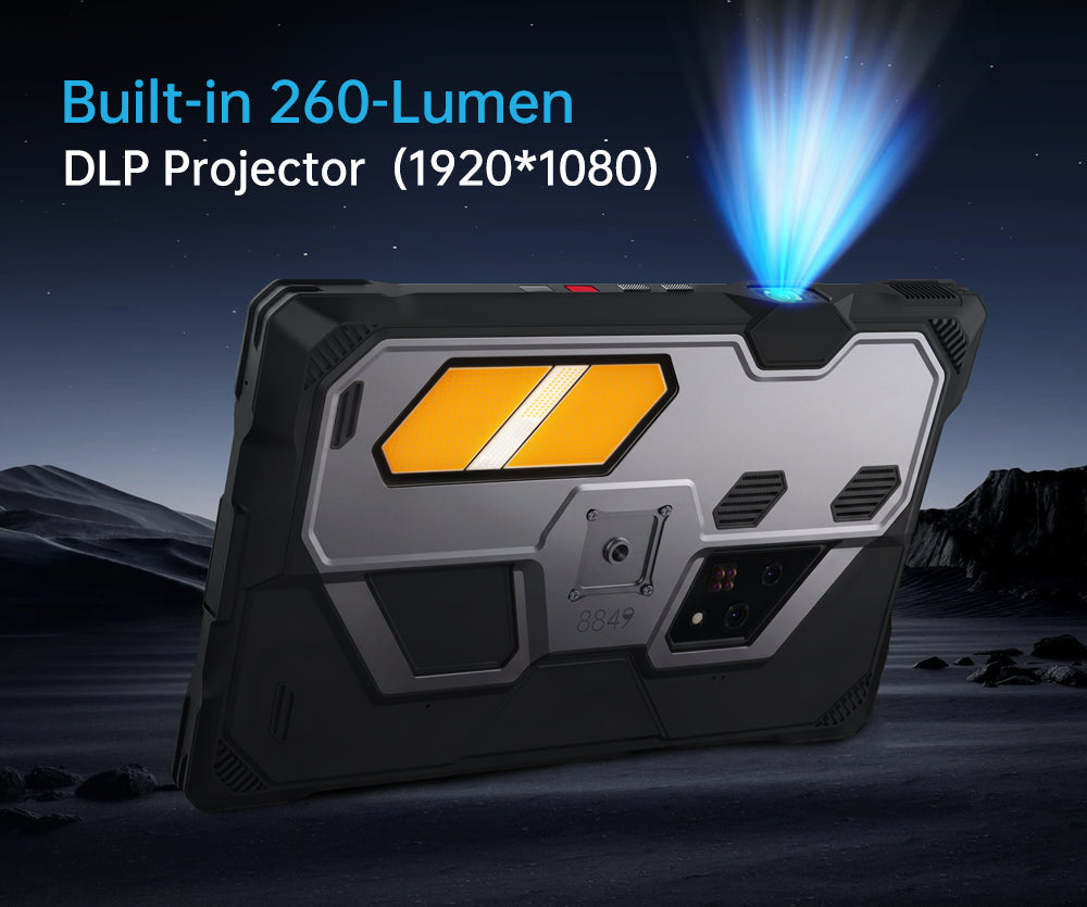 World's 1st 5G Rugged Tablet with 260lm 1080P Built-in Projector