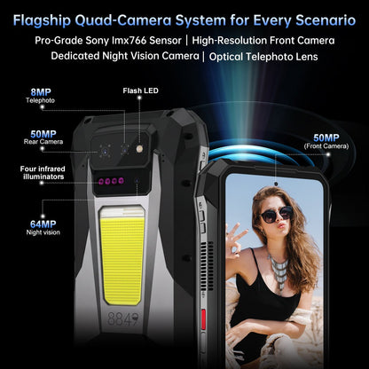 TANK X – 5G Rugged Smartphone with 1080P Projector, Dimensity 8200, 17,600mAh Battery, 64MP Night Vision - 8849 Official Website